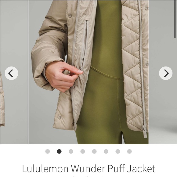 wunder puff jacket heathered raw linen size 4 lululemon nwt - Picture 12 of 16